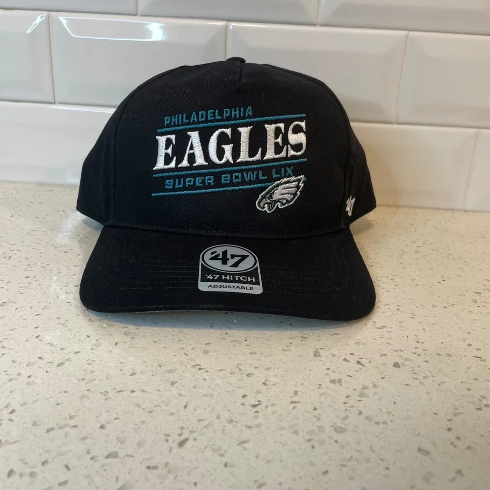 Philadelphia Eagles Super Bowl LIX 47 Brand Hitch Snapback Hat‎ Black NFL Cap